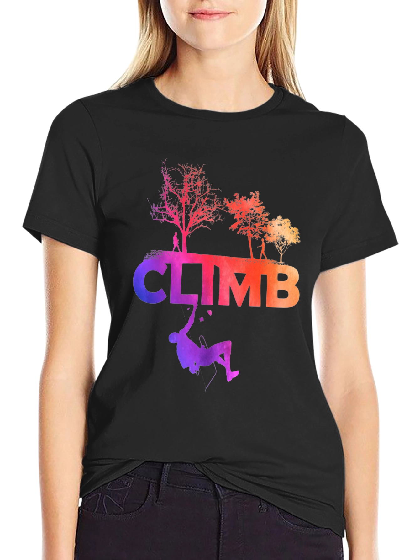 Climb Graphic Tee - Black Cotton Blend