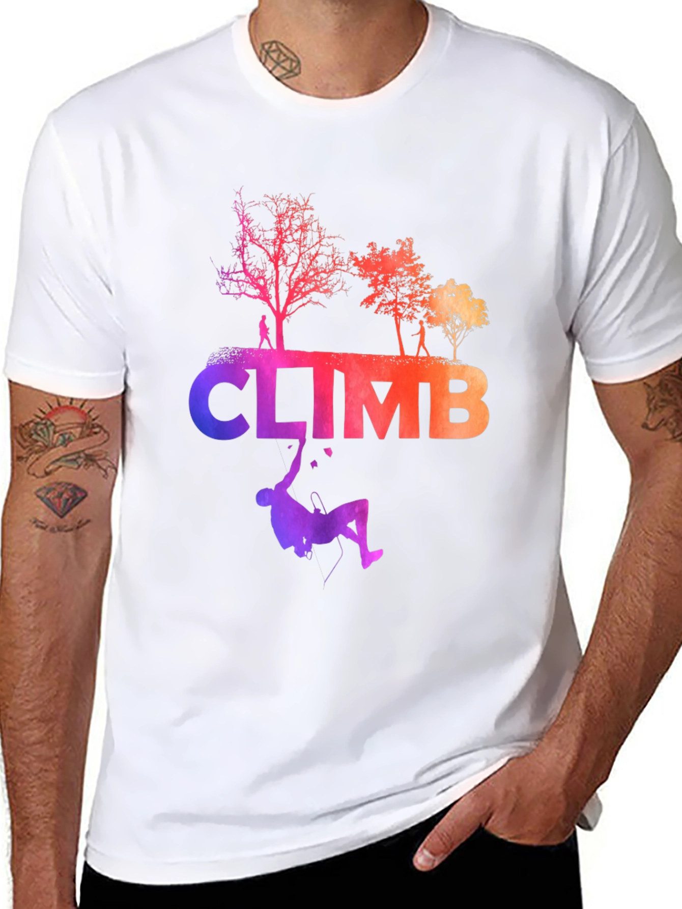 Climb Graphic Tee - Black Cotton Blend