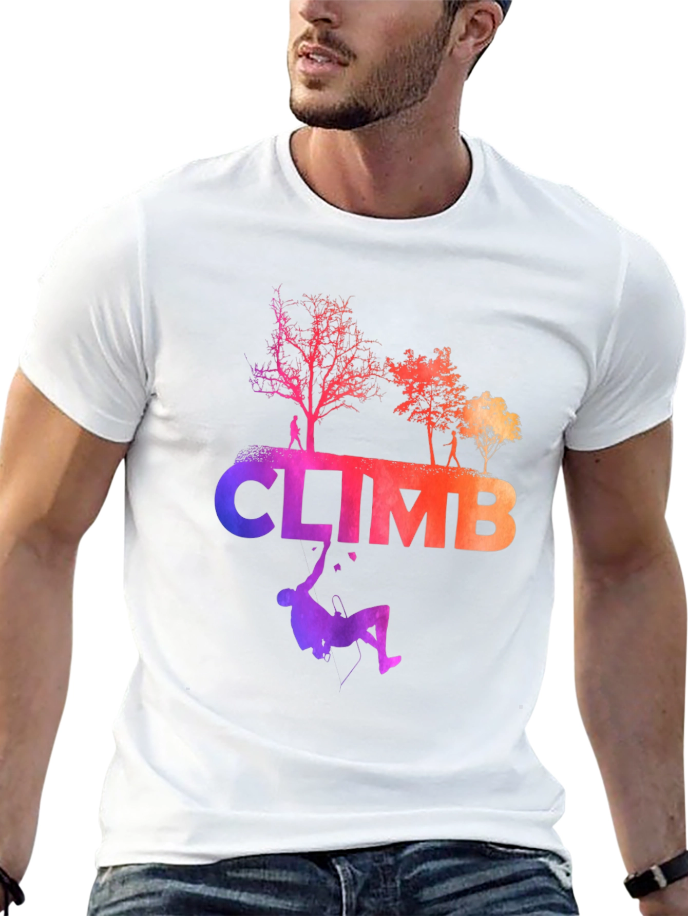 Climb Graphic Tee - Black Cotton Blend