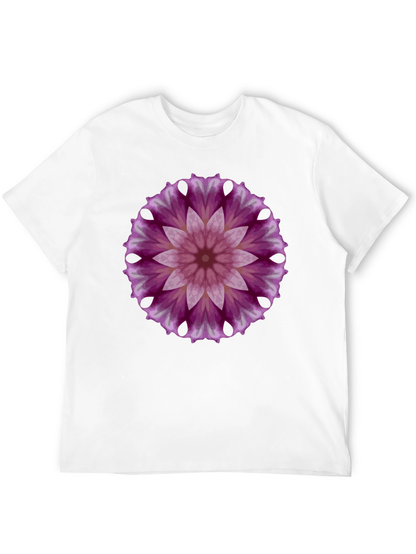 Floral Mandala Graphic Tee - Black Cotton