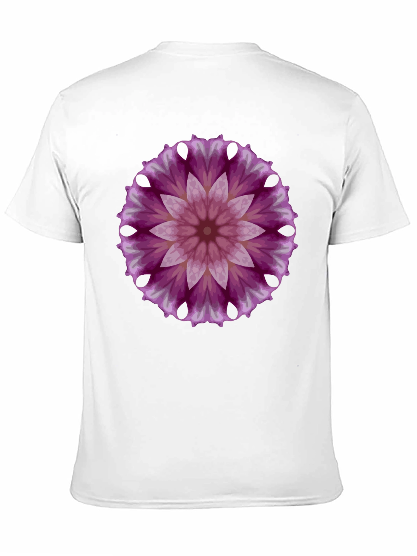 Floral Mandala Graphic Tee - Black Cotton
