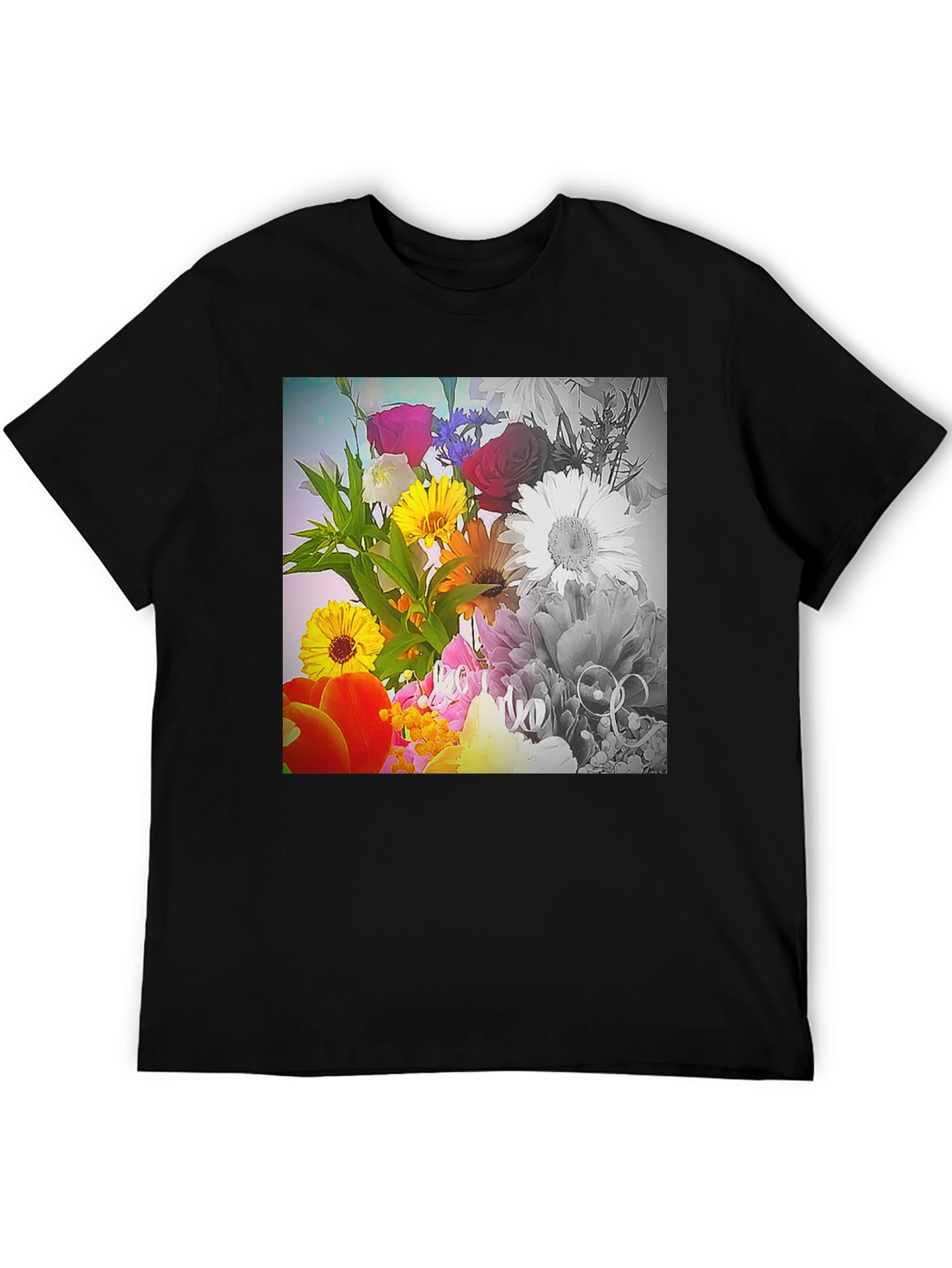 Floral Bouquet Graphic T-Shirt - Vivid Print Tee