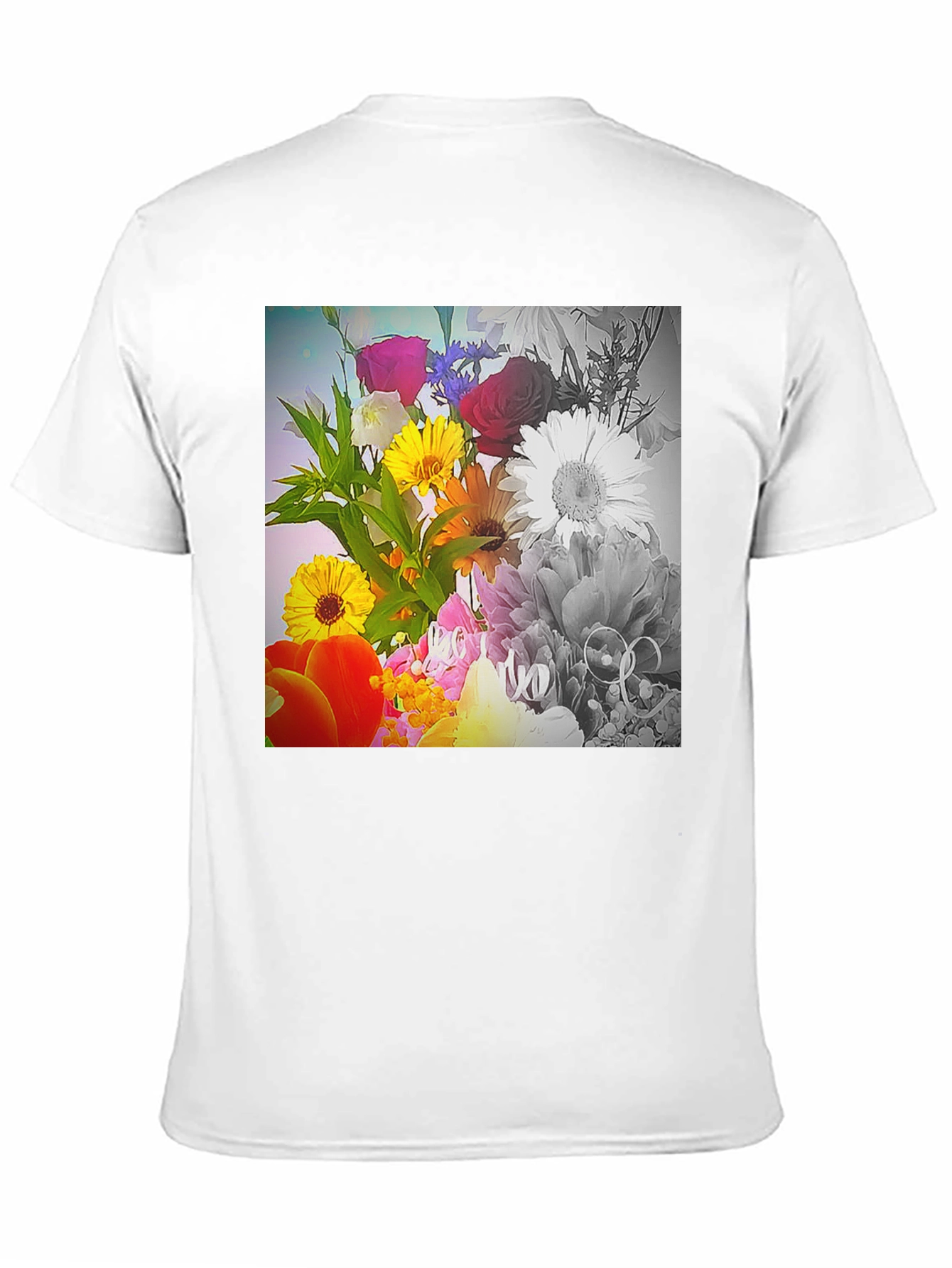 Floral Bouquet Graphic T-Shirt - Vivid Print Tee