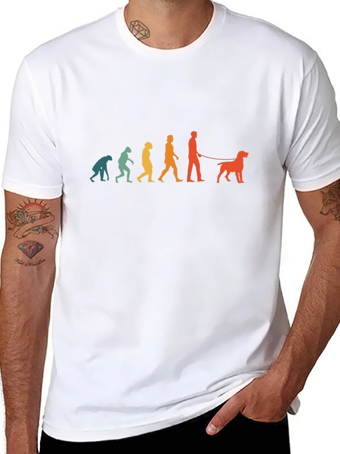Evolution of Dog Walker Black T-Shirt