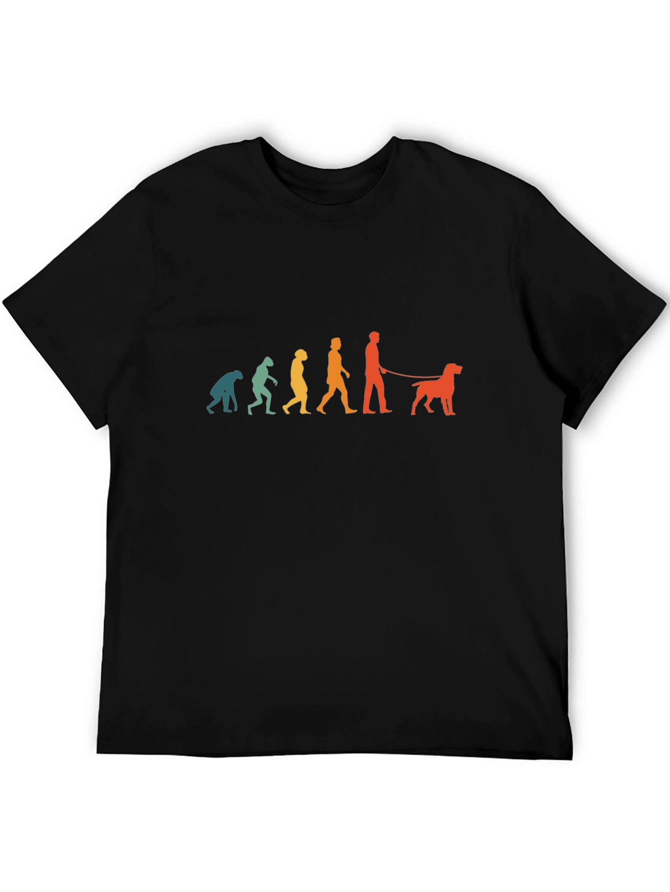 Evolution of Dog Walker Black T-Shirt