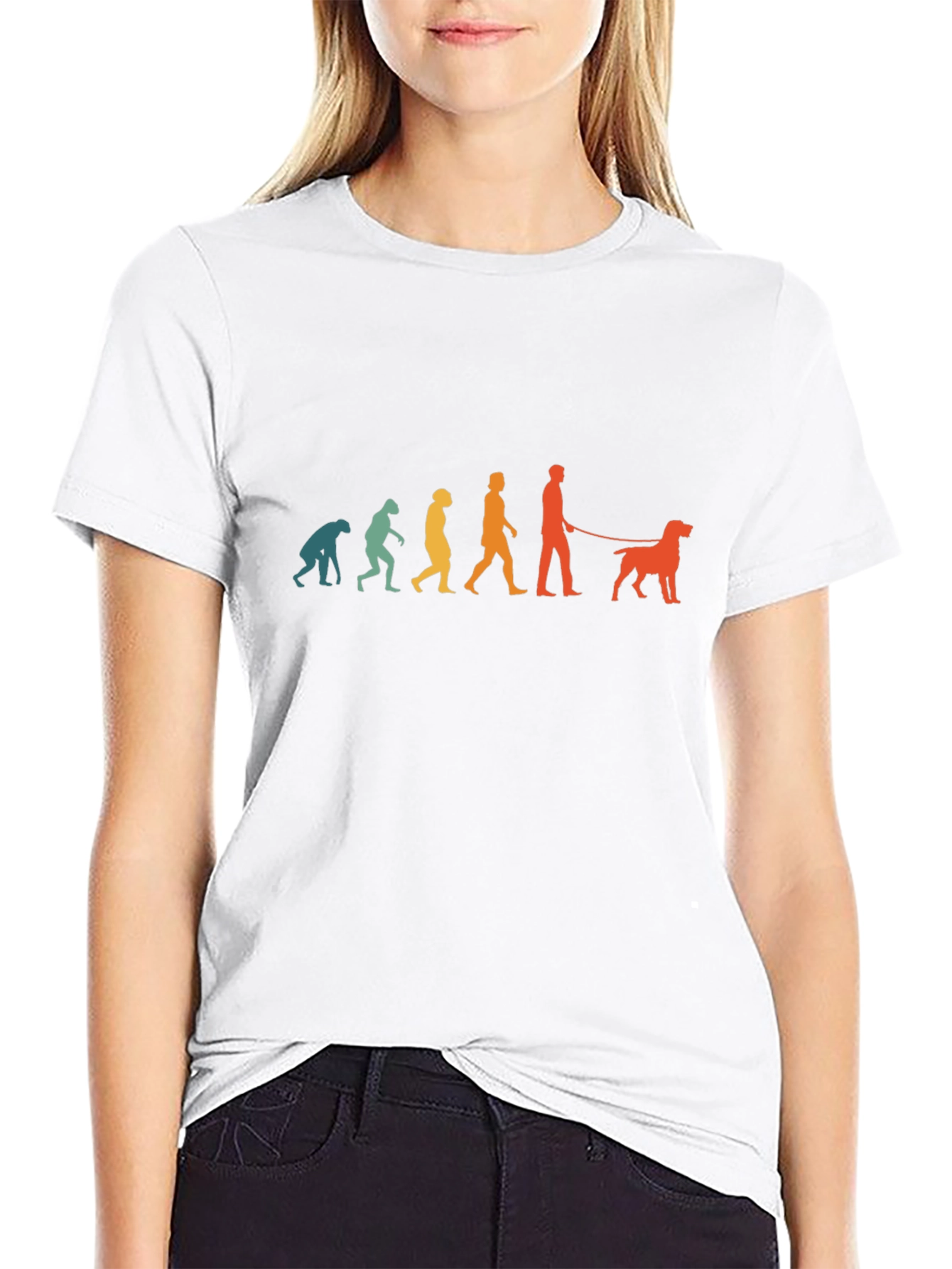 Evolution of Dog Walker Black T-Shirt