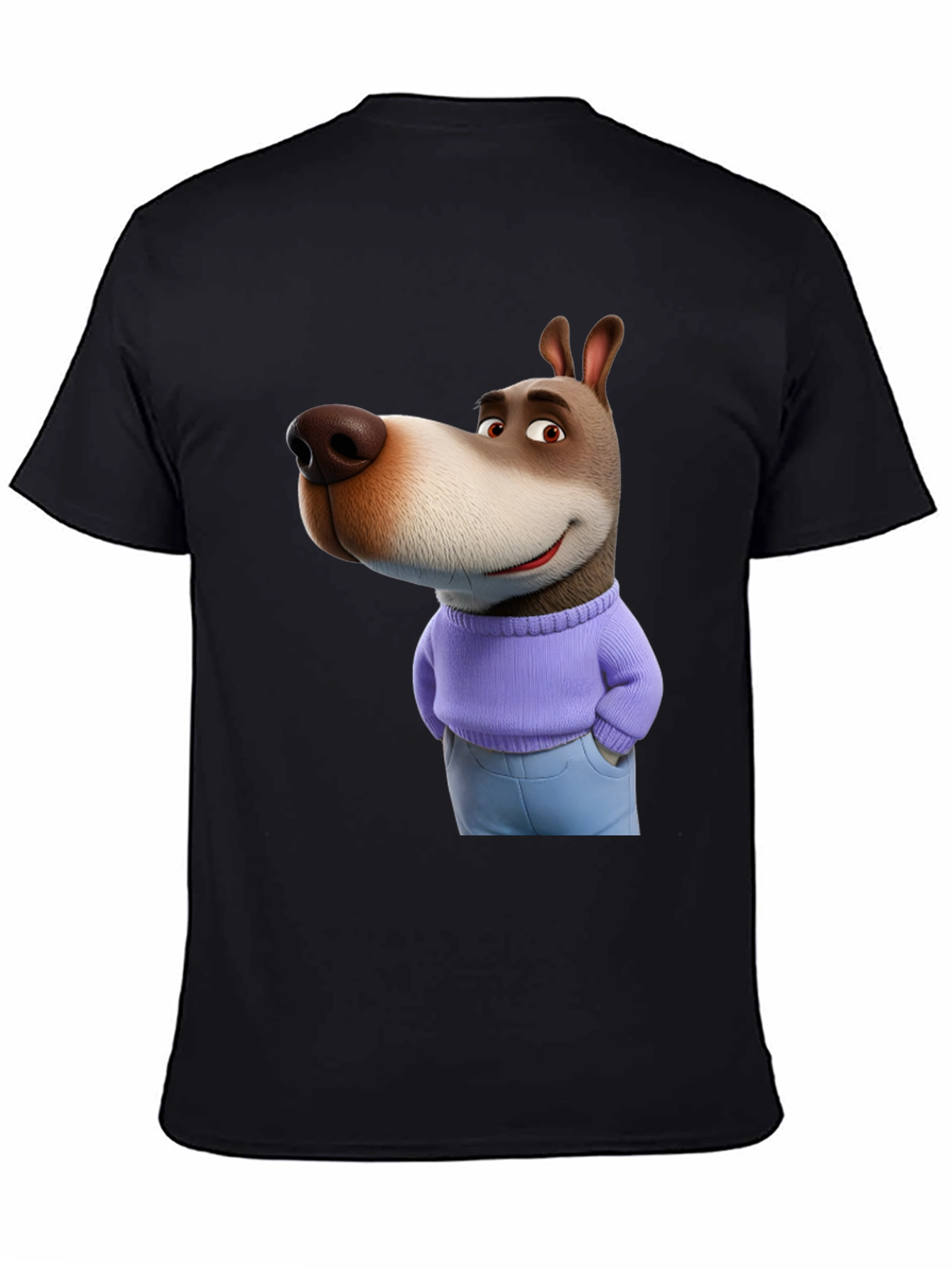 Cartoon Dog Graphic Tee - Novelty T-Shirt