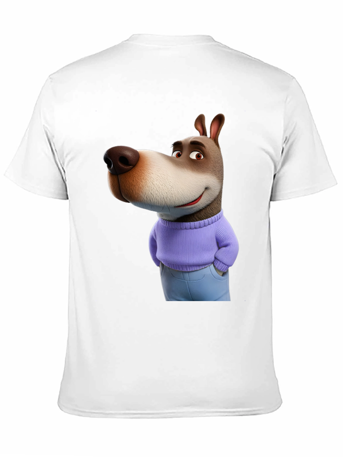 Cartoon Dog Graphic Tee - Novelty T-Shirt