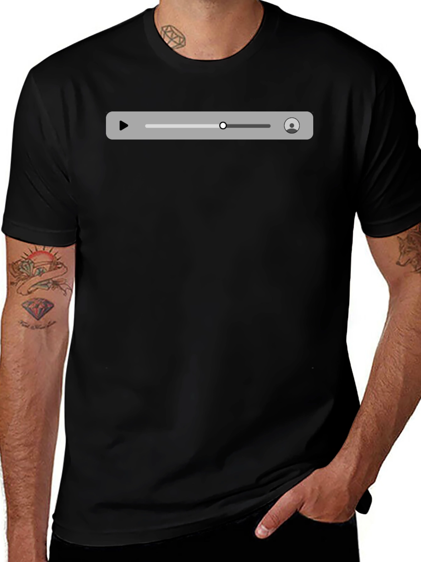 Mens Black Media Player T-Shirt