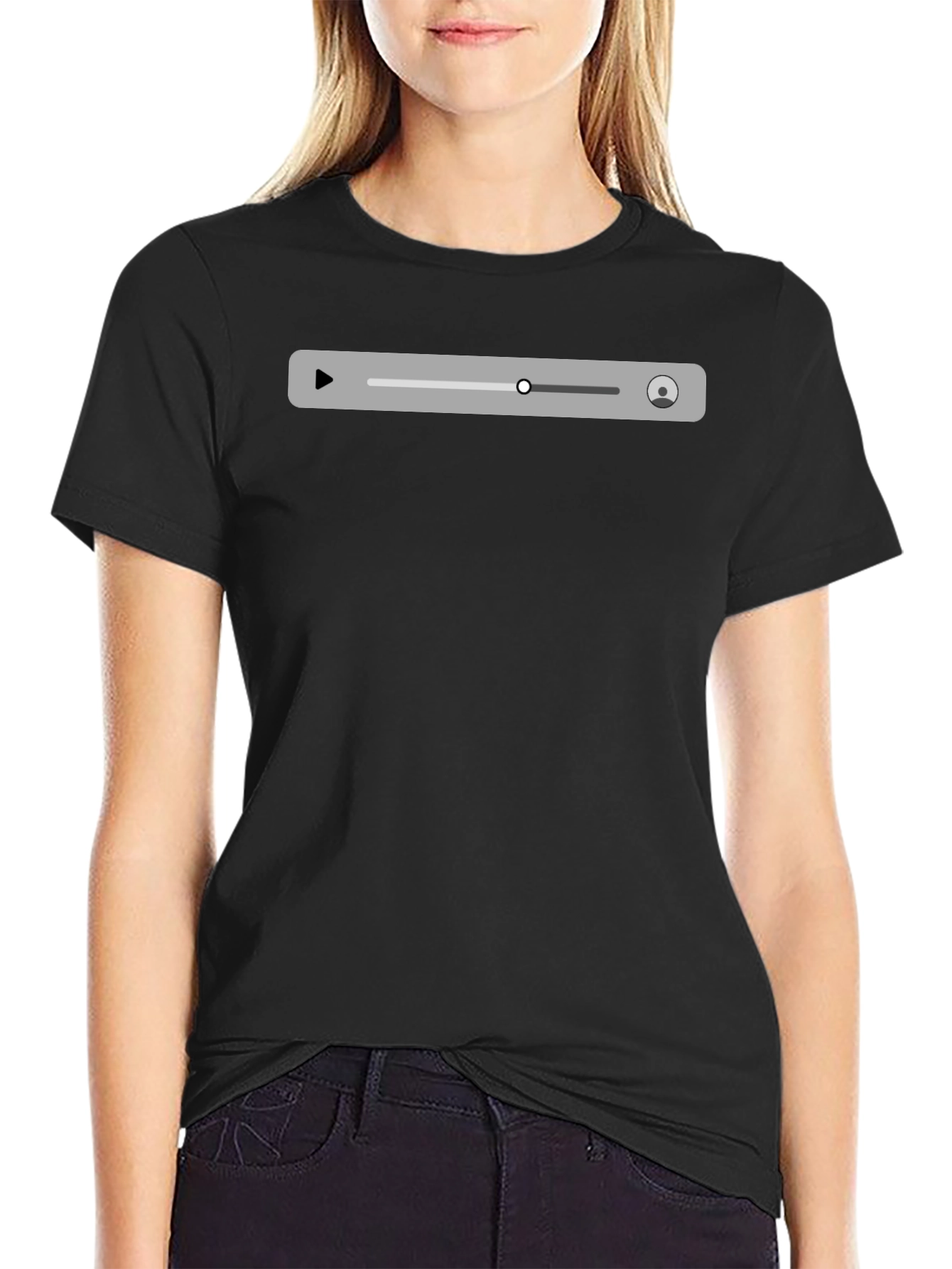 Mens Black Media Player T-Shirt