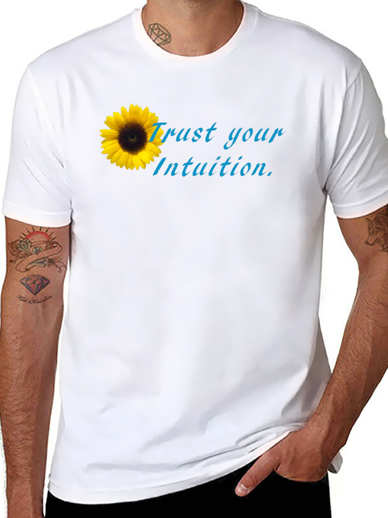 Trust Your Intuition Sunflower Black Tee