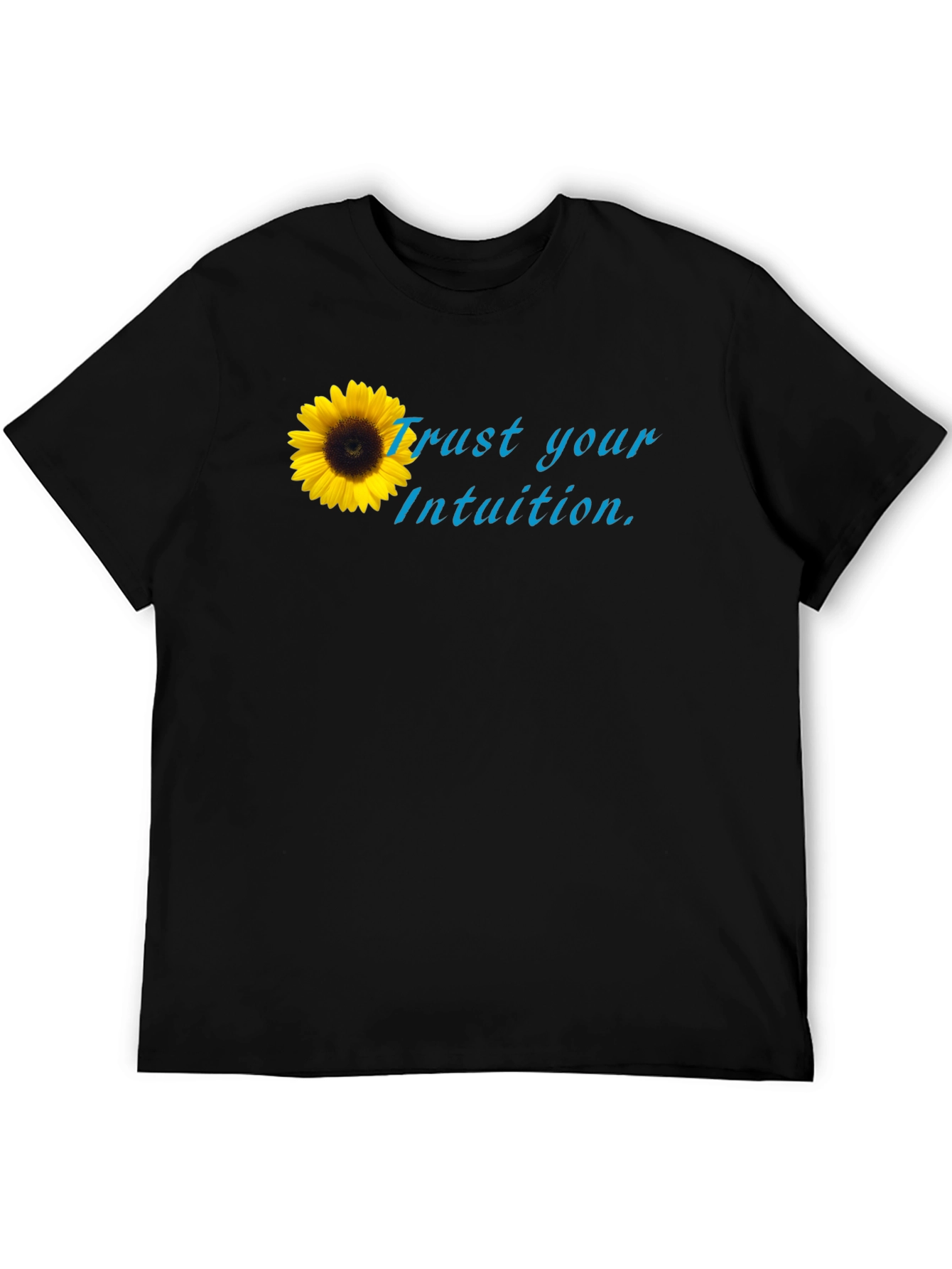 Trust Your Intuition Sunflower Black Tee