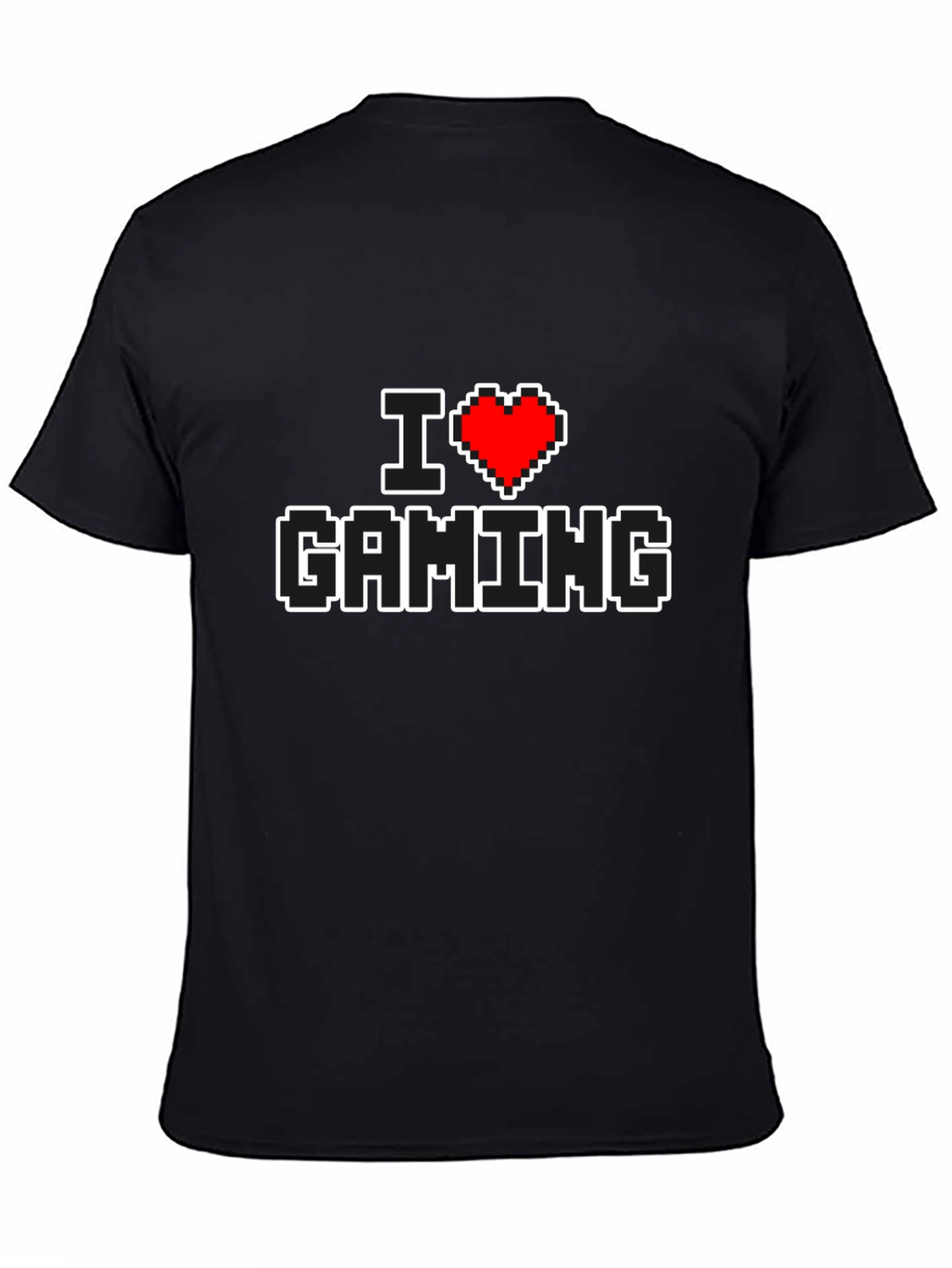 I Love Gaming Pixel Art Black T-Shirt