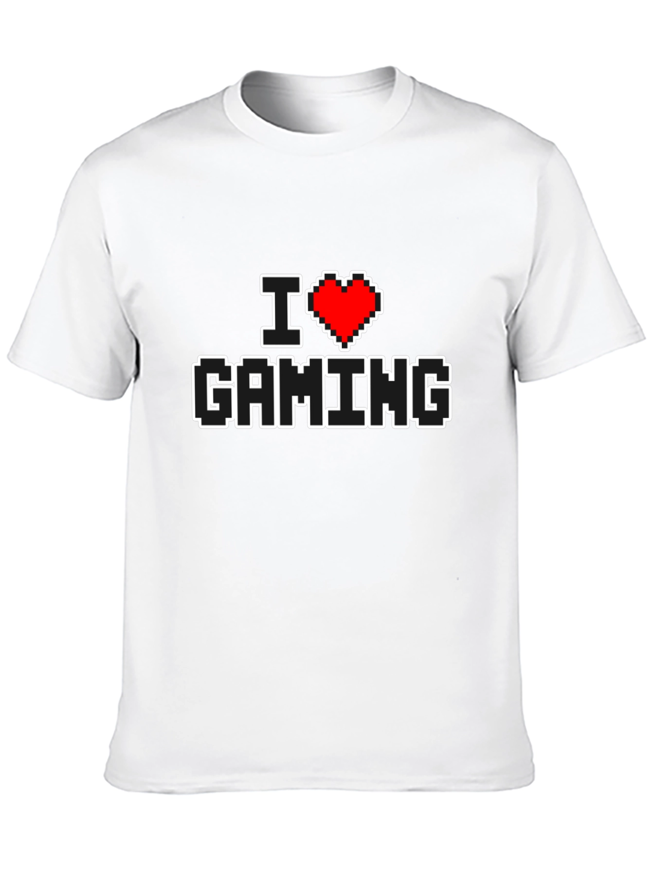 I Love Gaming Pixel Art Black T-Shirt