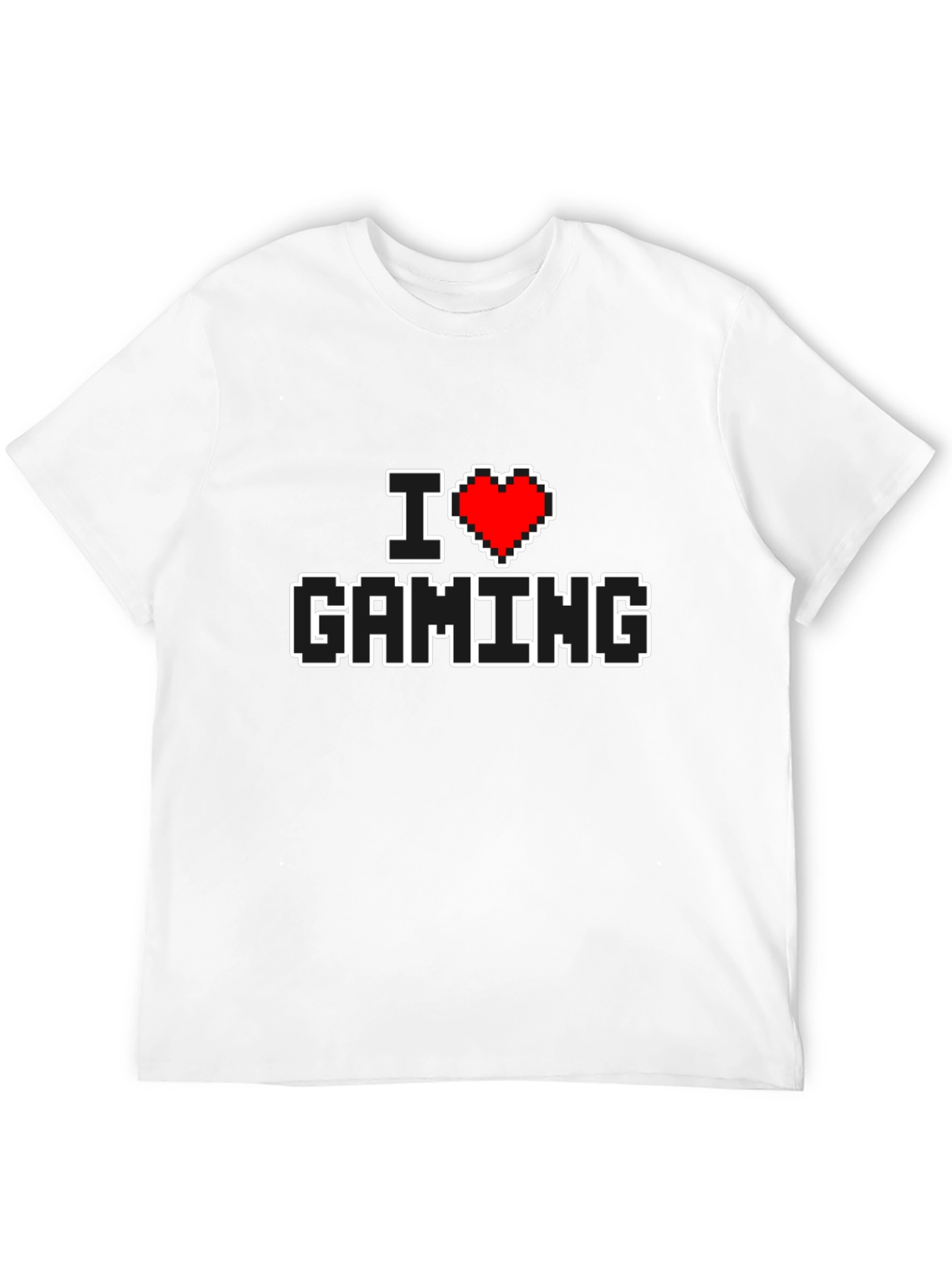 I Love Gaming Pixel Art Black T-Shirt