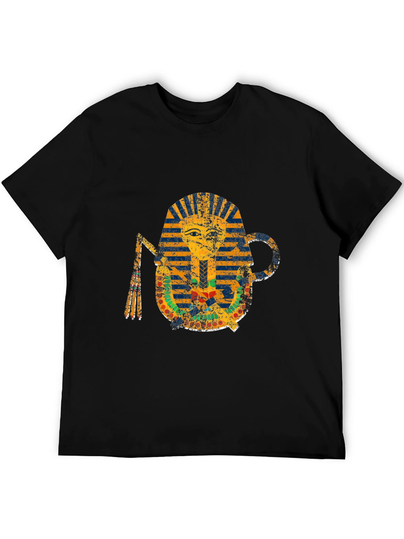 Distressed Pharaoh Graphic Tee - Egyptian King