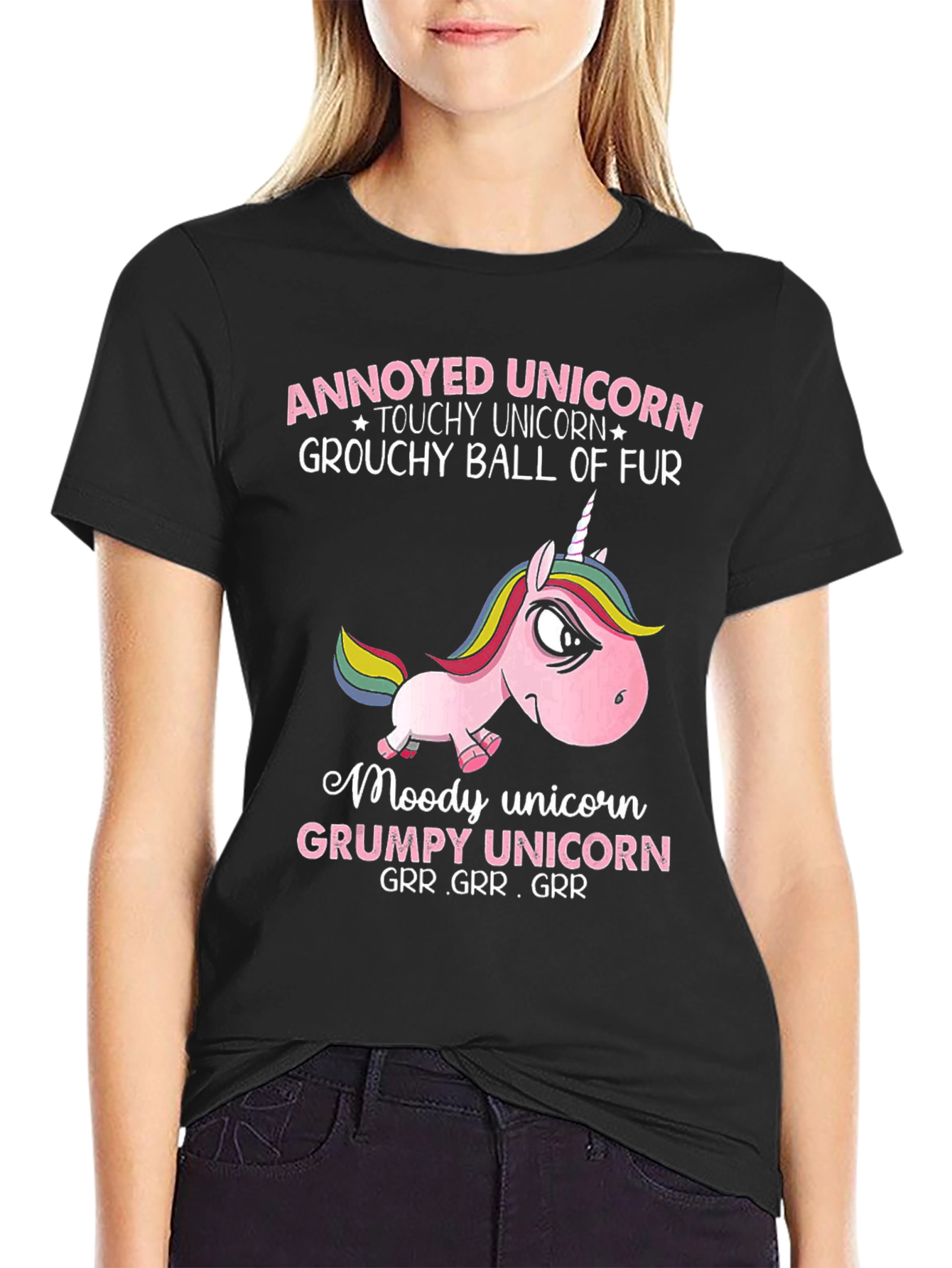 Annoyed Unicorn Grumpy Graphic Tee