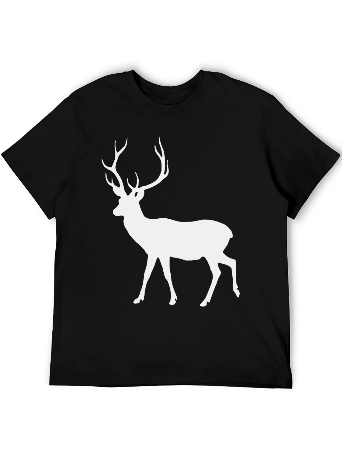 Deer Graphic Tee - Black Cotton