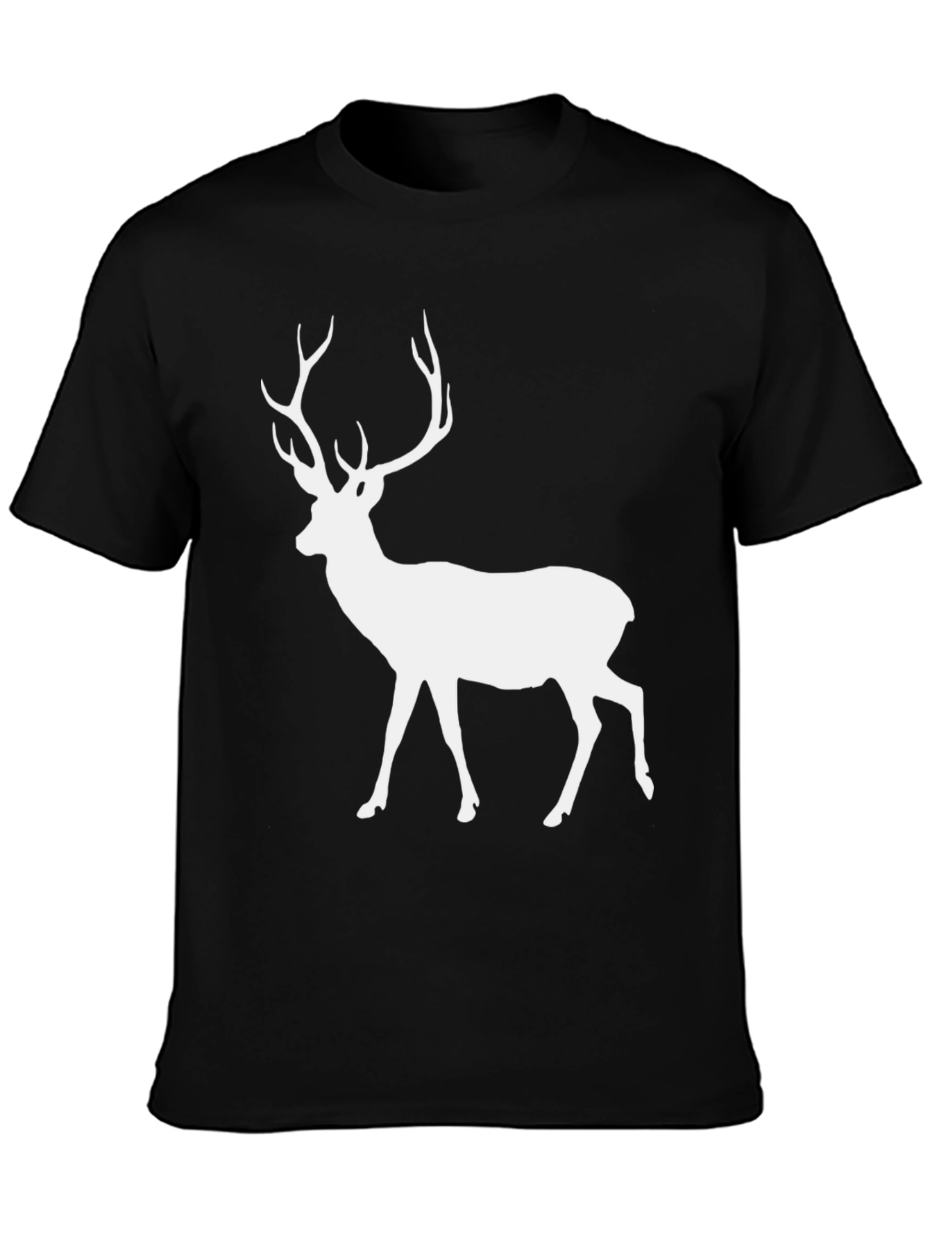 Deer Graphic Tee - Black Cotton