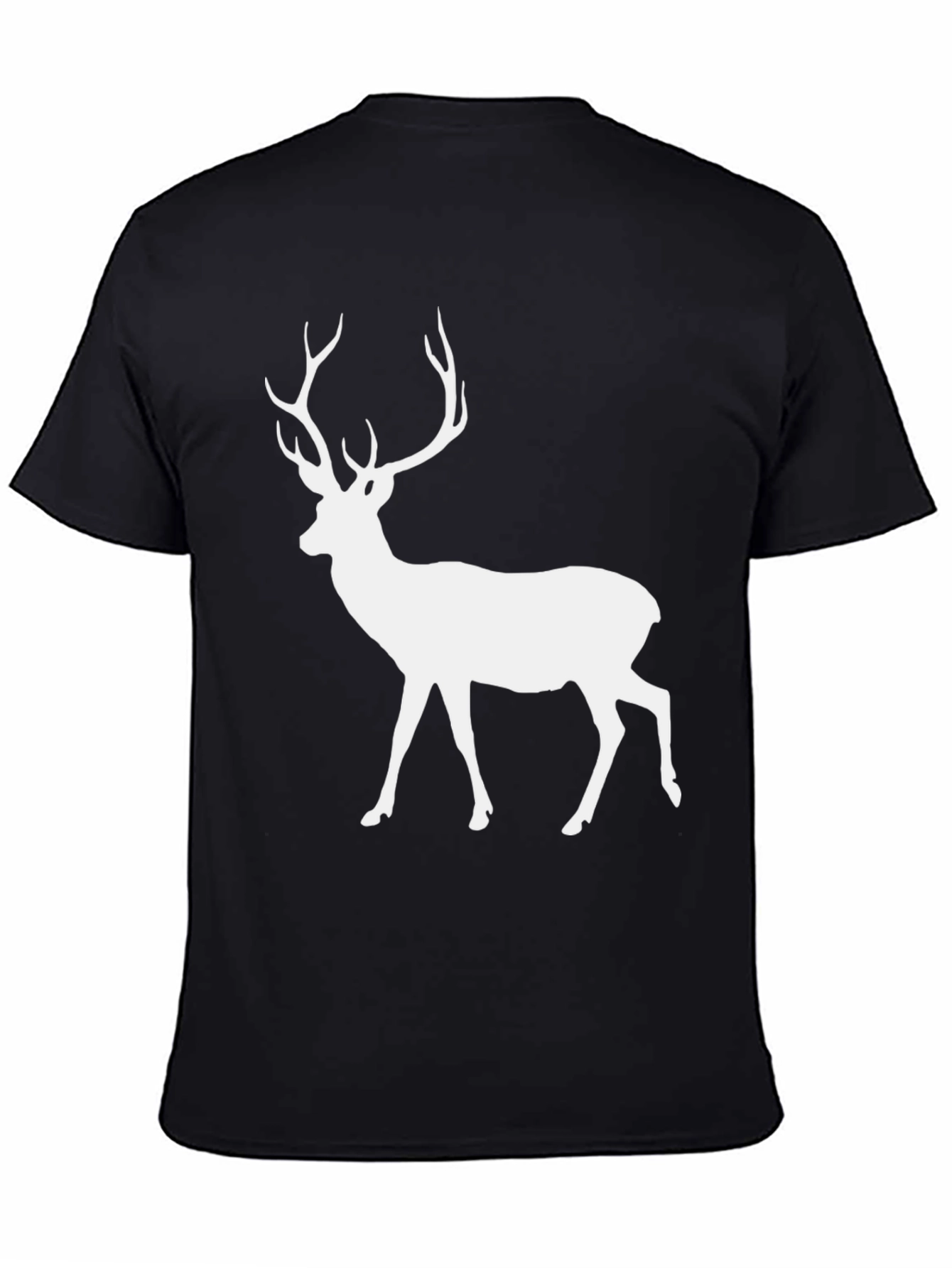 Deer Graphic Tee - Black Cotton