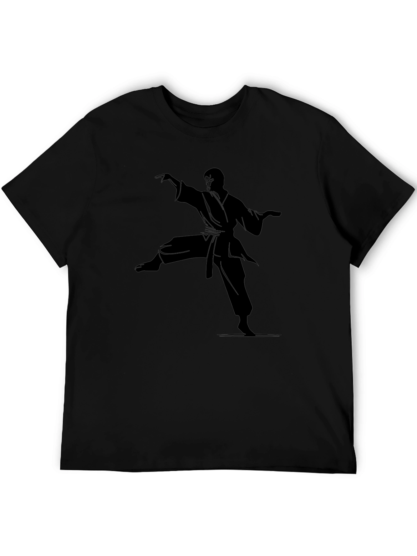 Black Karate Silhouette Graphic Tee