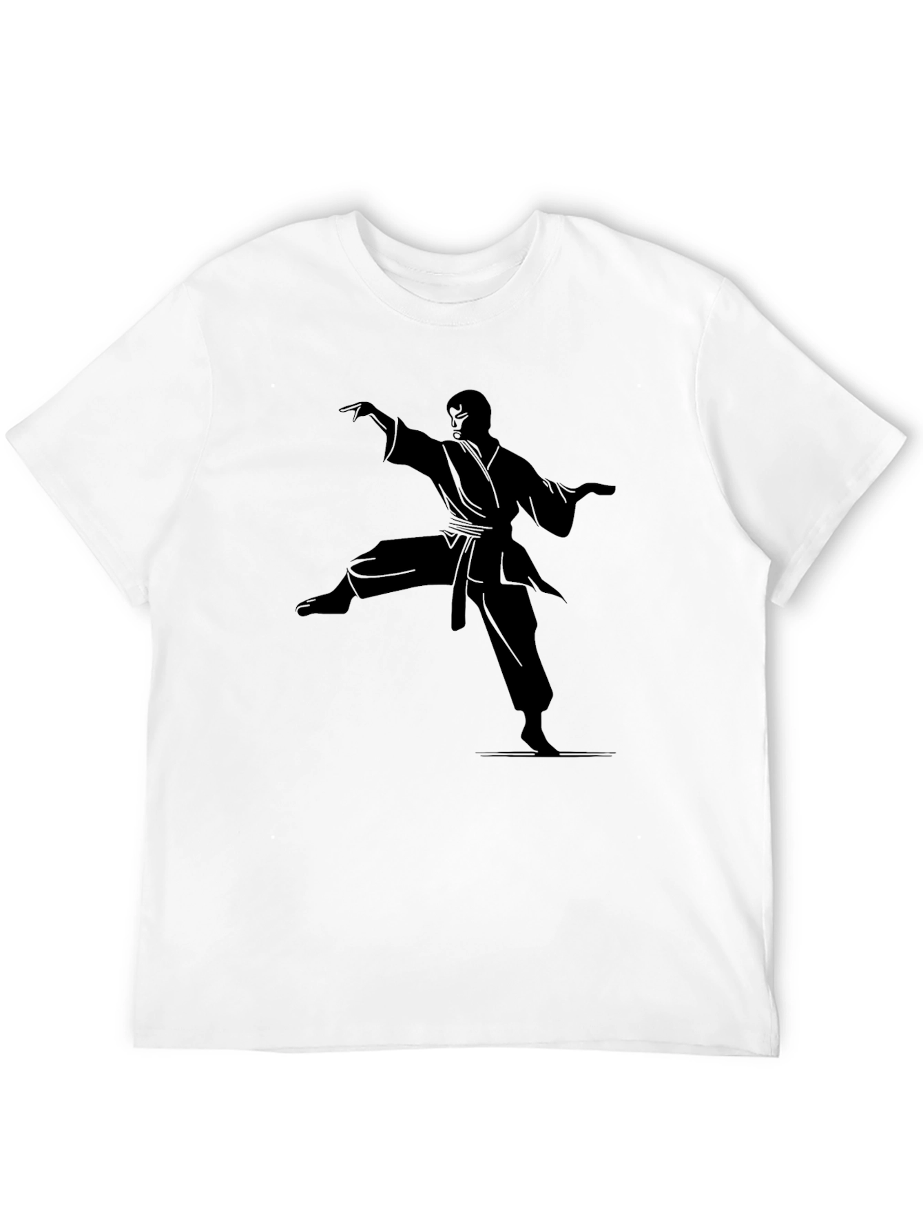 Black Karate Silhouette Graphic Tee