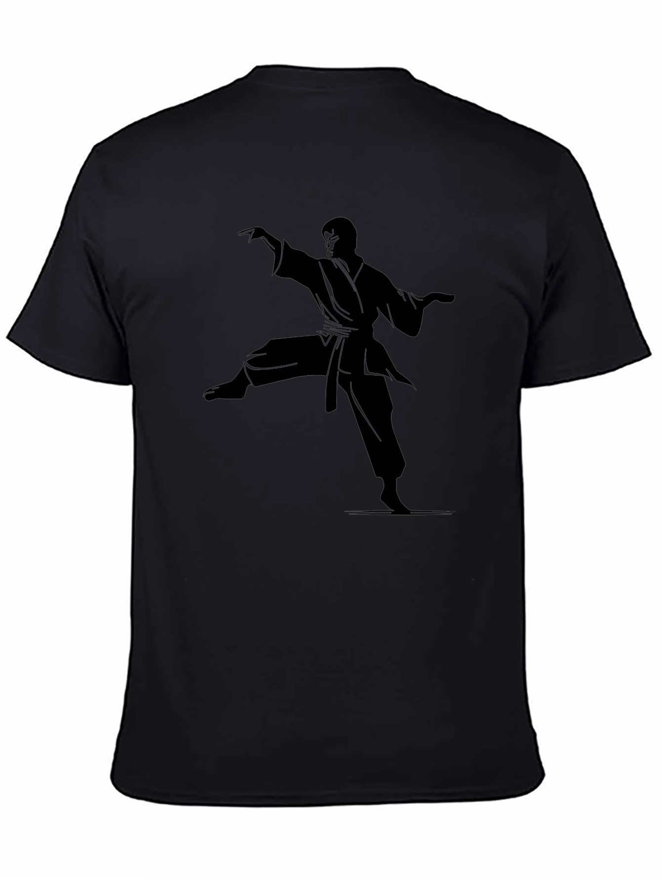 Black Karate Silhouette Graphic Tee