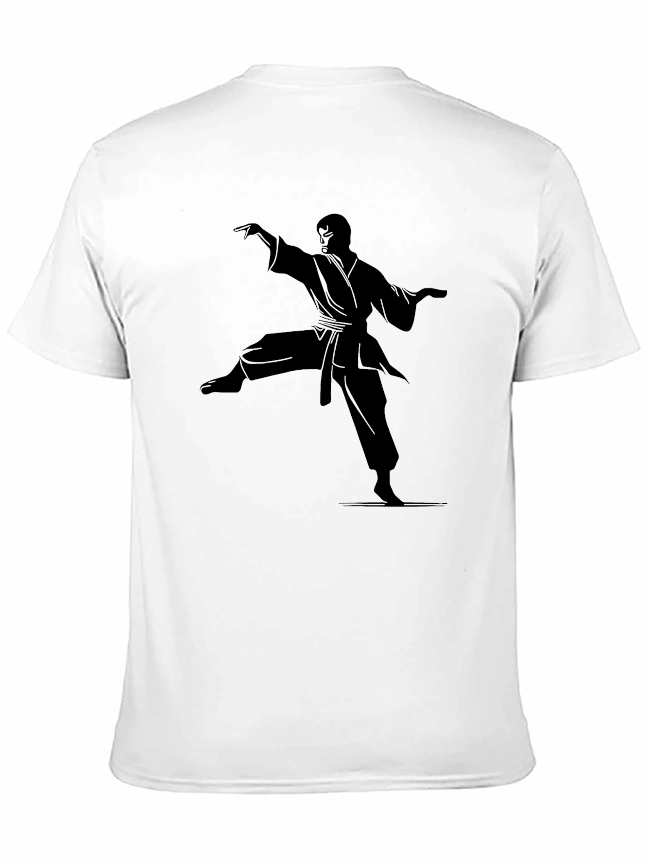 Black Karate Silhouette Graphic Tee