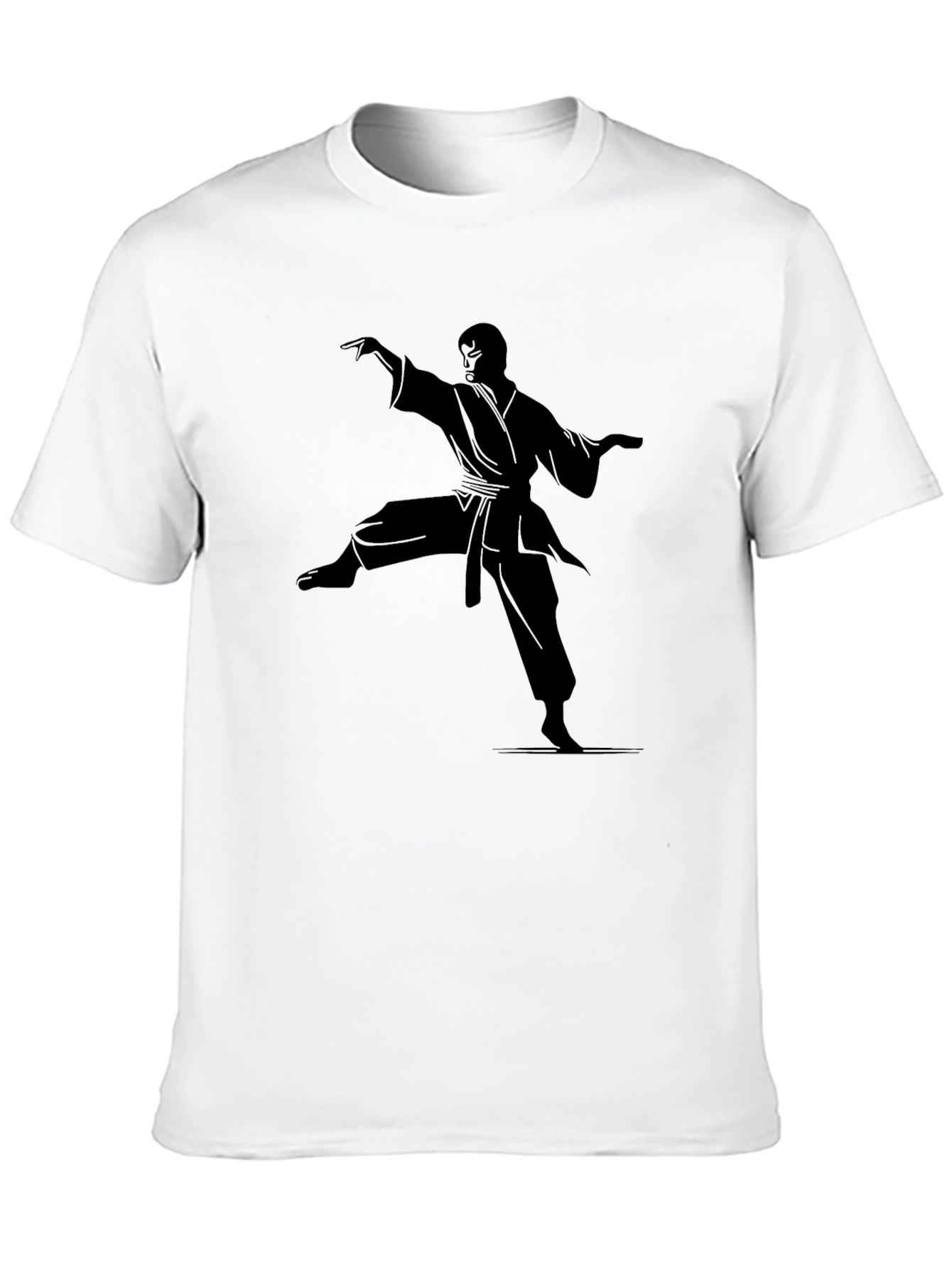 Black Karate Silhouette Graphic Tee