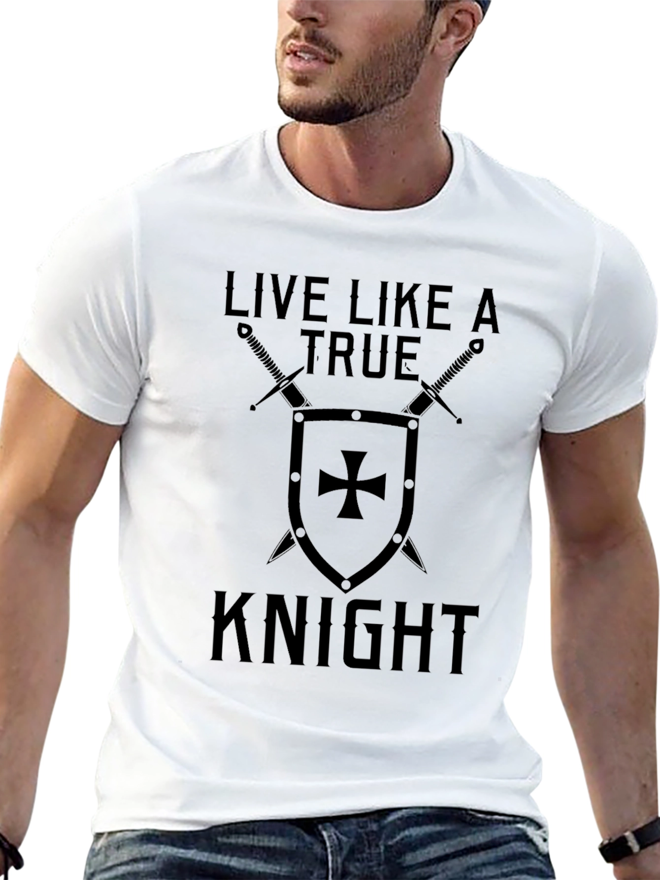 Live Like a True Knight Graphic Tee - Black