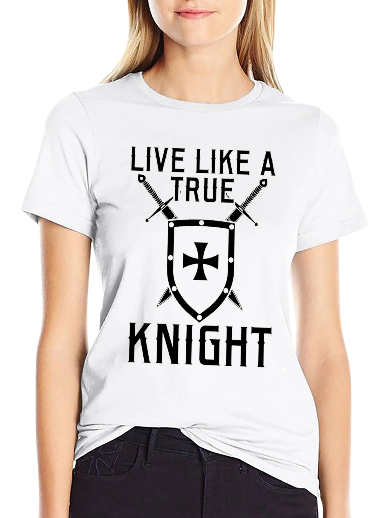 Live Like a True Knight Graphic Tee - Black