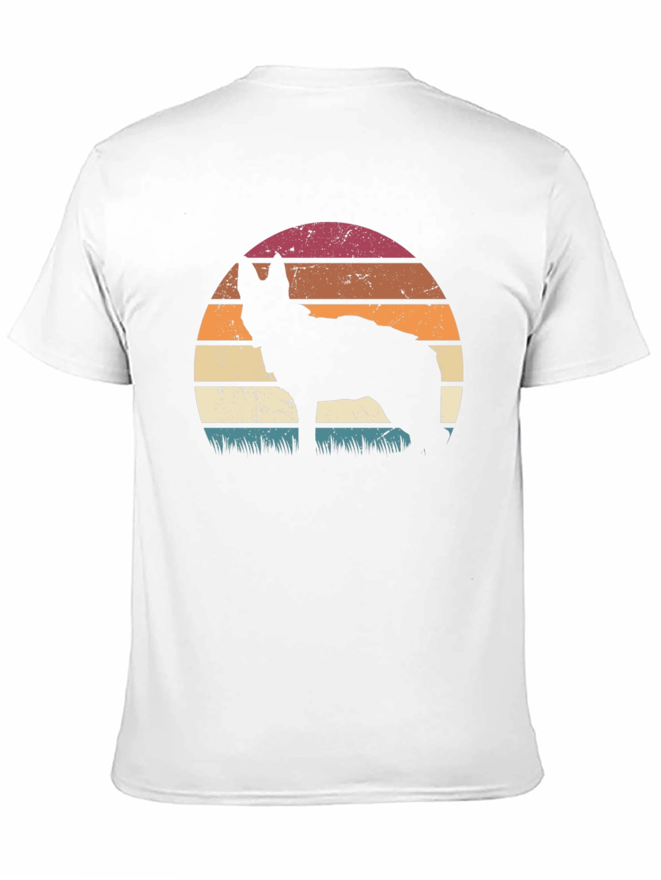 Retro Sunset Wolf Graphic Tee
