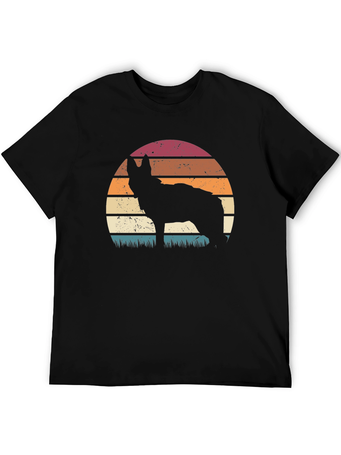 Retro Sunset Wolf Graphic Tee