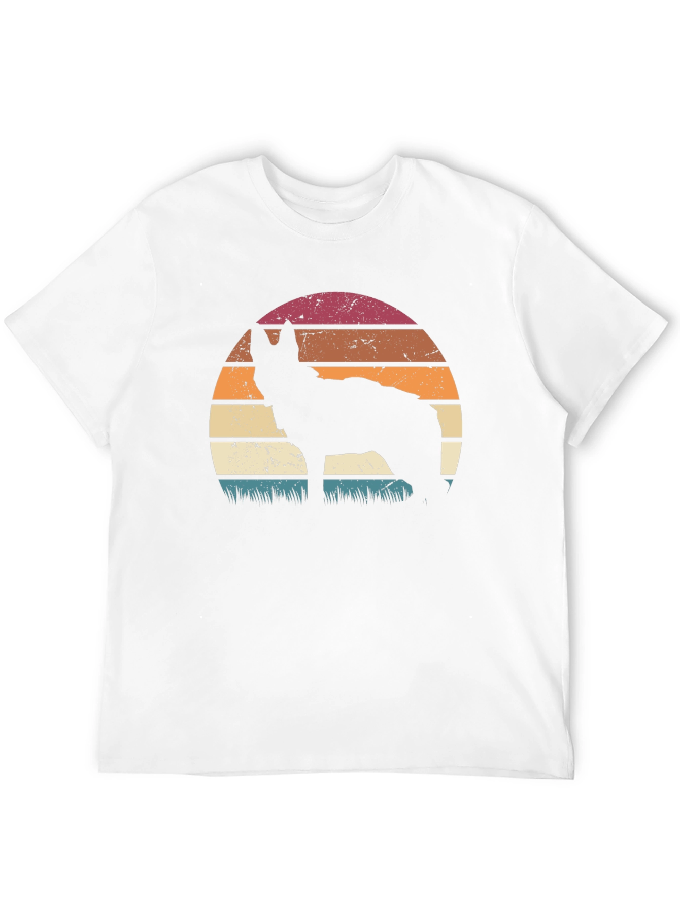 Retro Sunset Wolf Graphic Tee