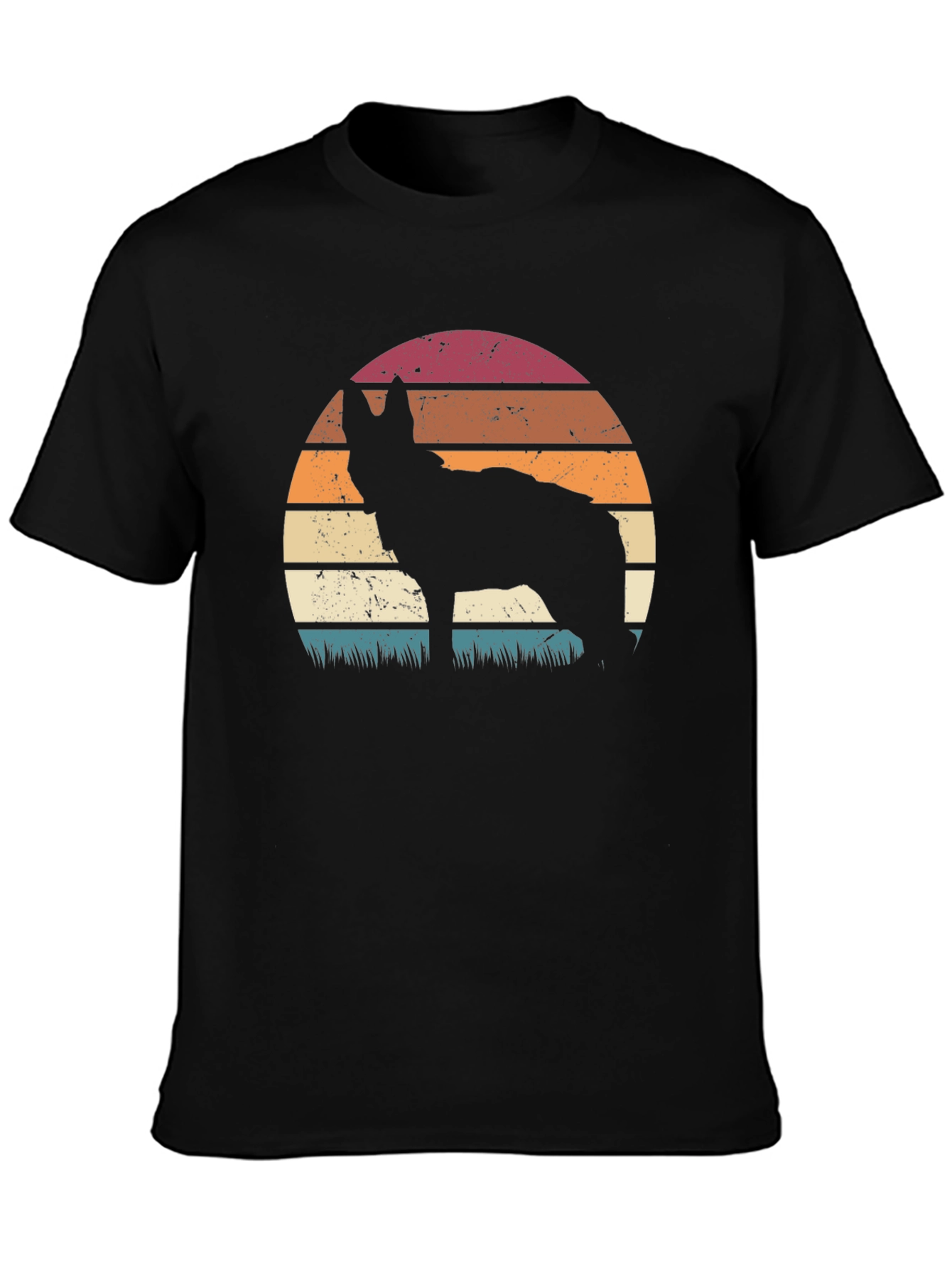Retro Sunset Wolf Graphic Tee