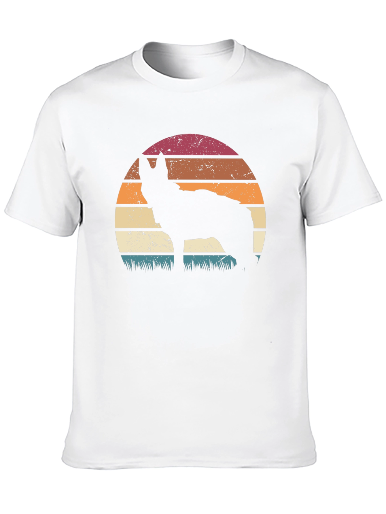 Retro Sunset Wolf Graphic Tee