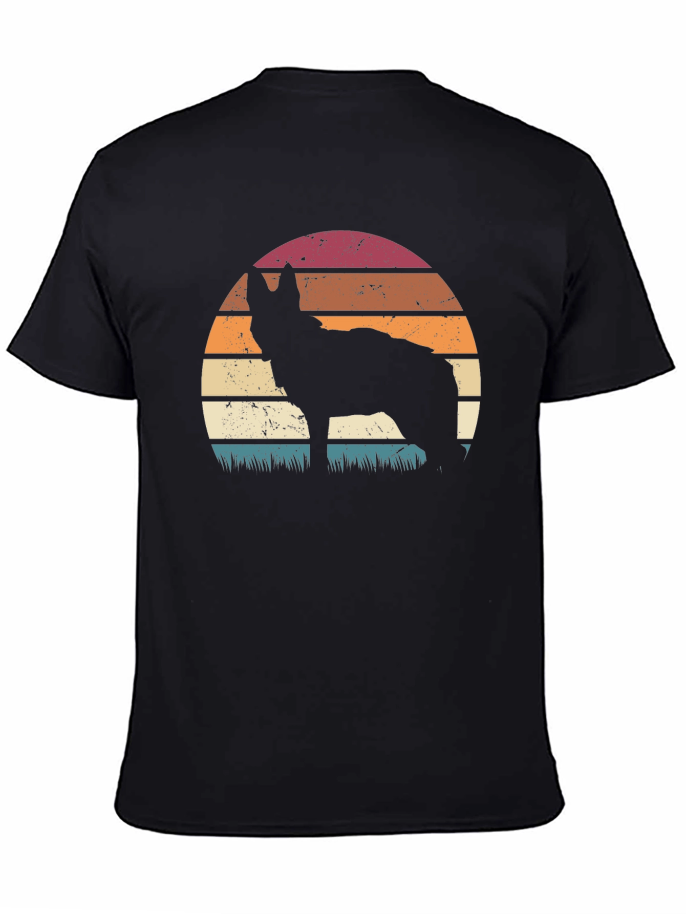 Retro Sunset Wolf Graphic Tee