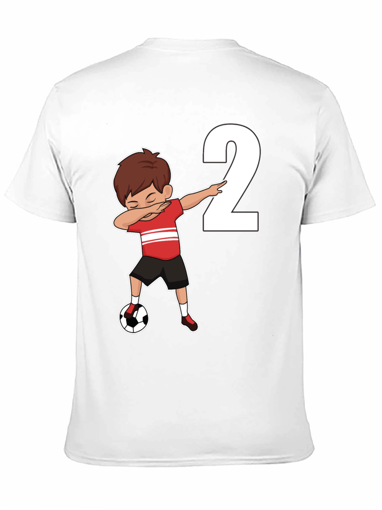 Boys Black Soccer Birthday T-Shirt - Number 2