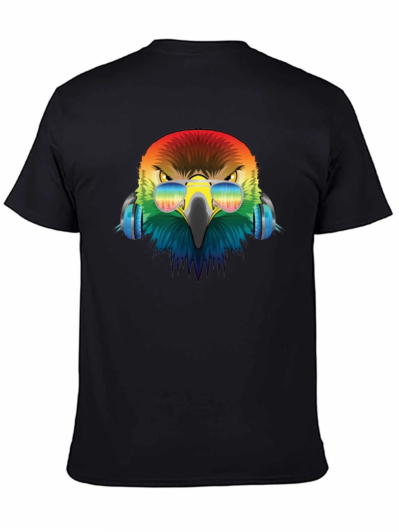 Cool Eagle Rainbow Headphones Graphic Tee