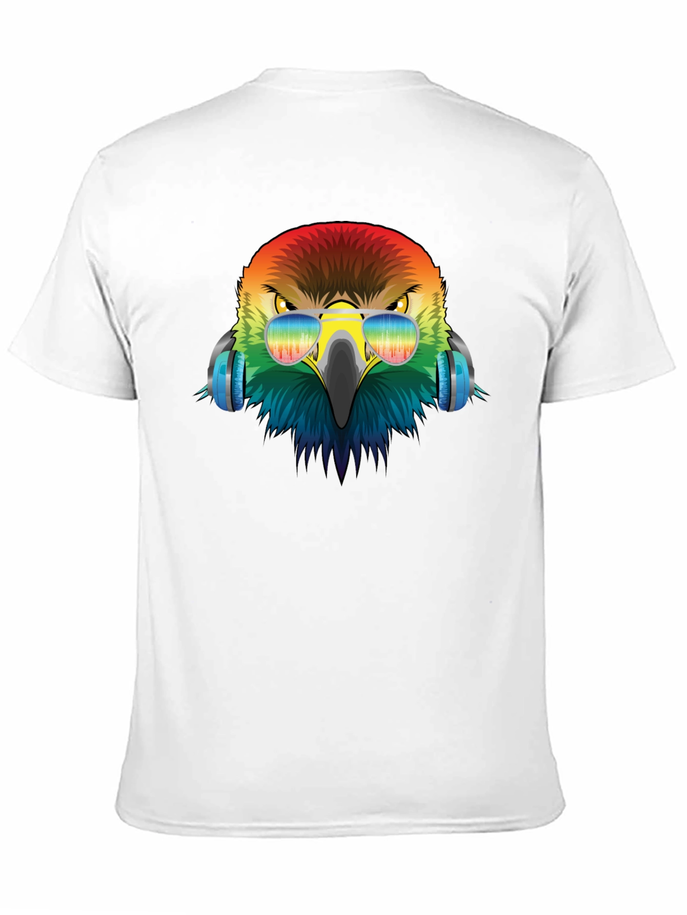 Cool Eagle Rainbow Headphones Graphic Tee