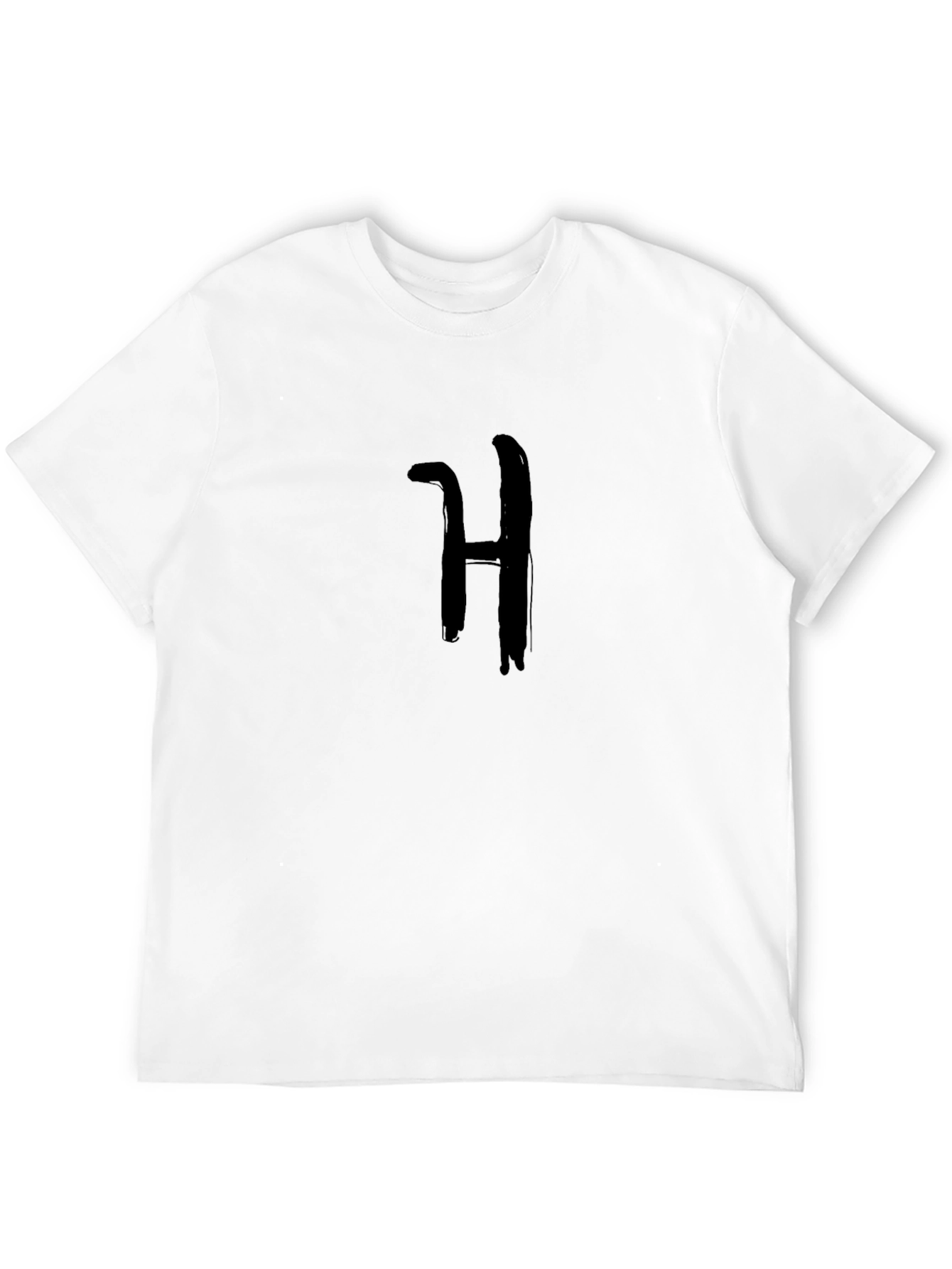 Mens Black T-Shirt with H Graphic