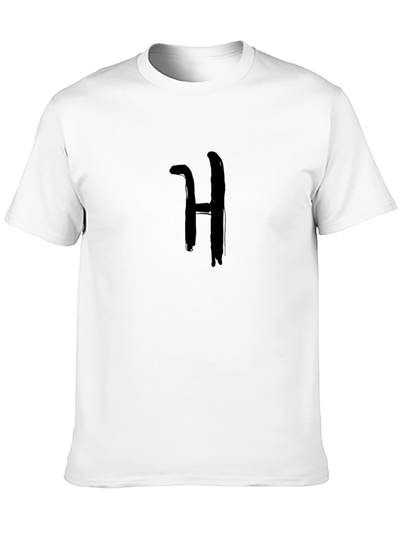 Mens Black T-Shirt with H Graphic