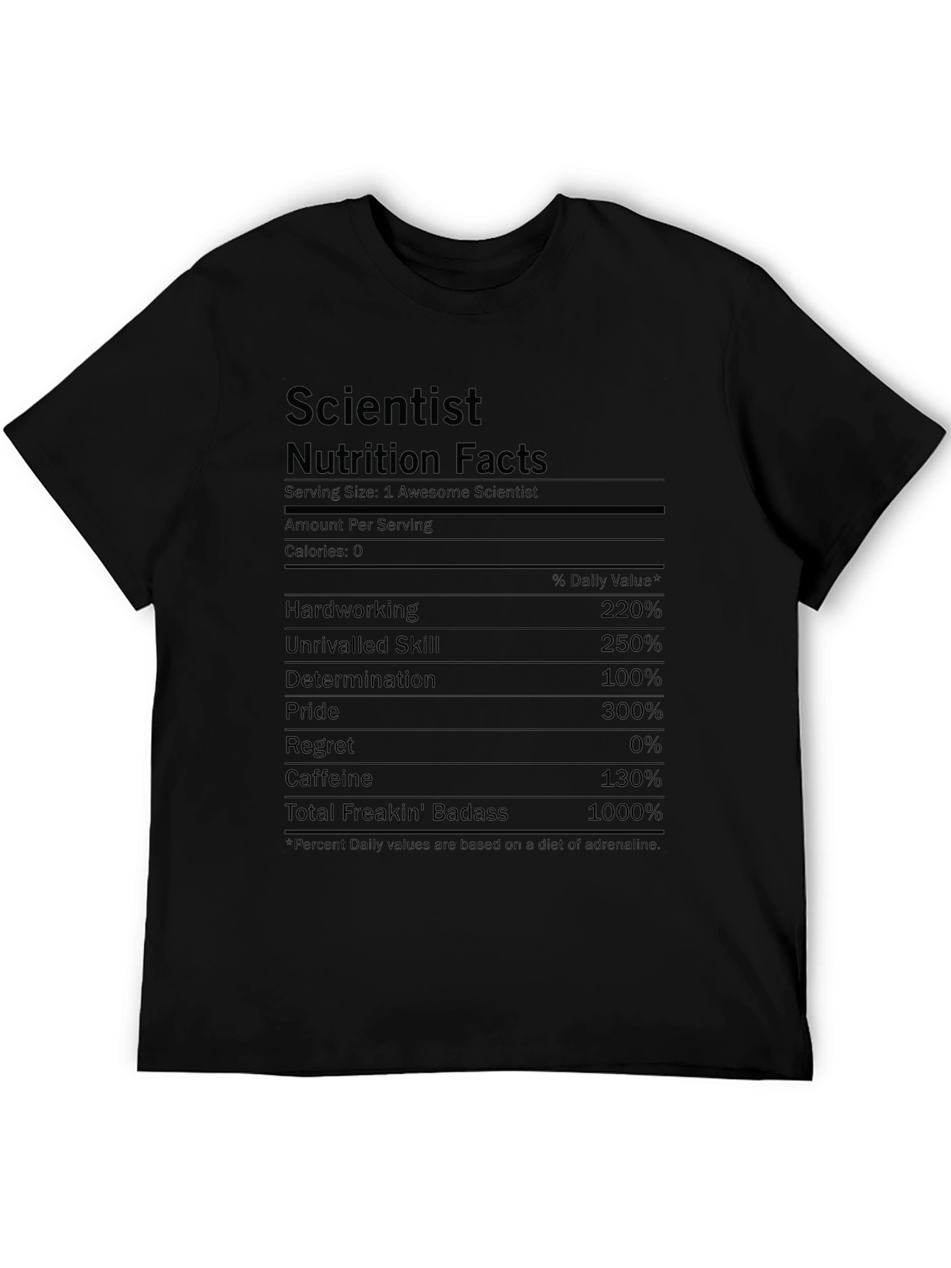 Scientist Nutrition Facts T-Shirt