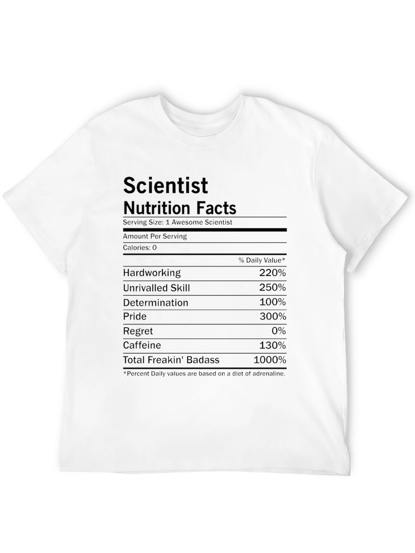 Scientist Nutrition Facts T-Shirt