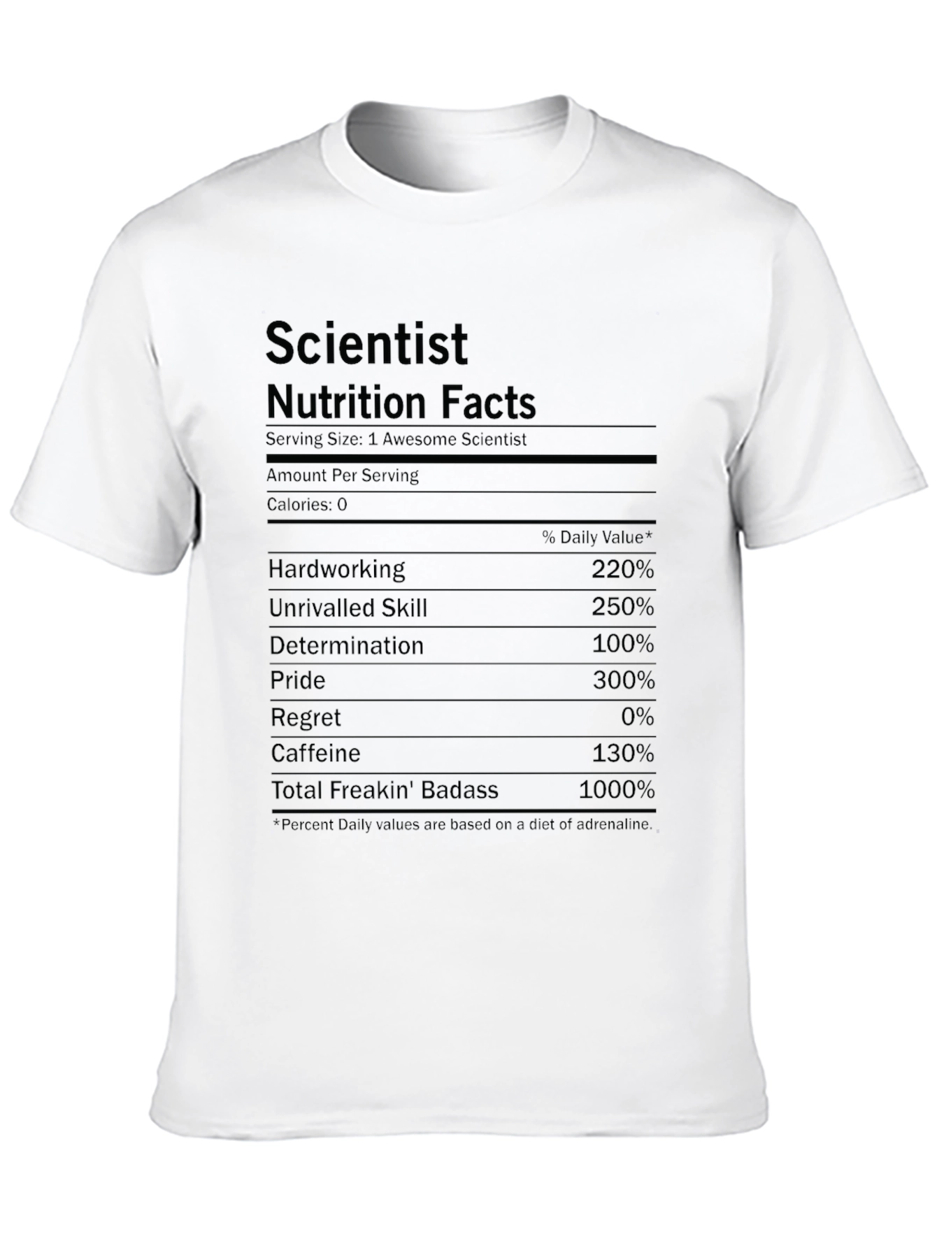 Scientist Nutrition Facts T-Shirt