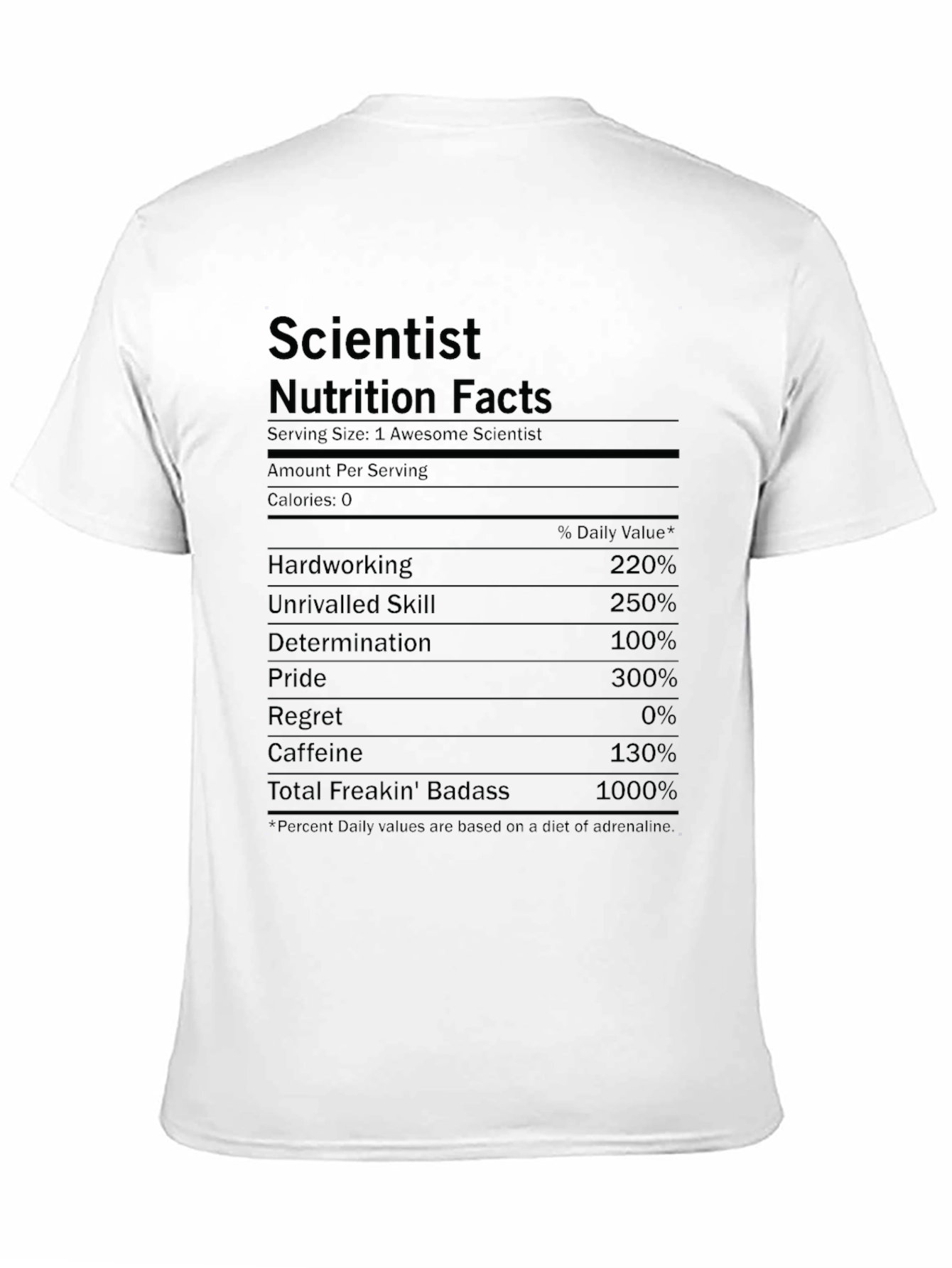 Scientist Nutrition Facts T-Shirt
