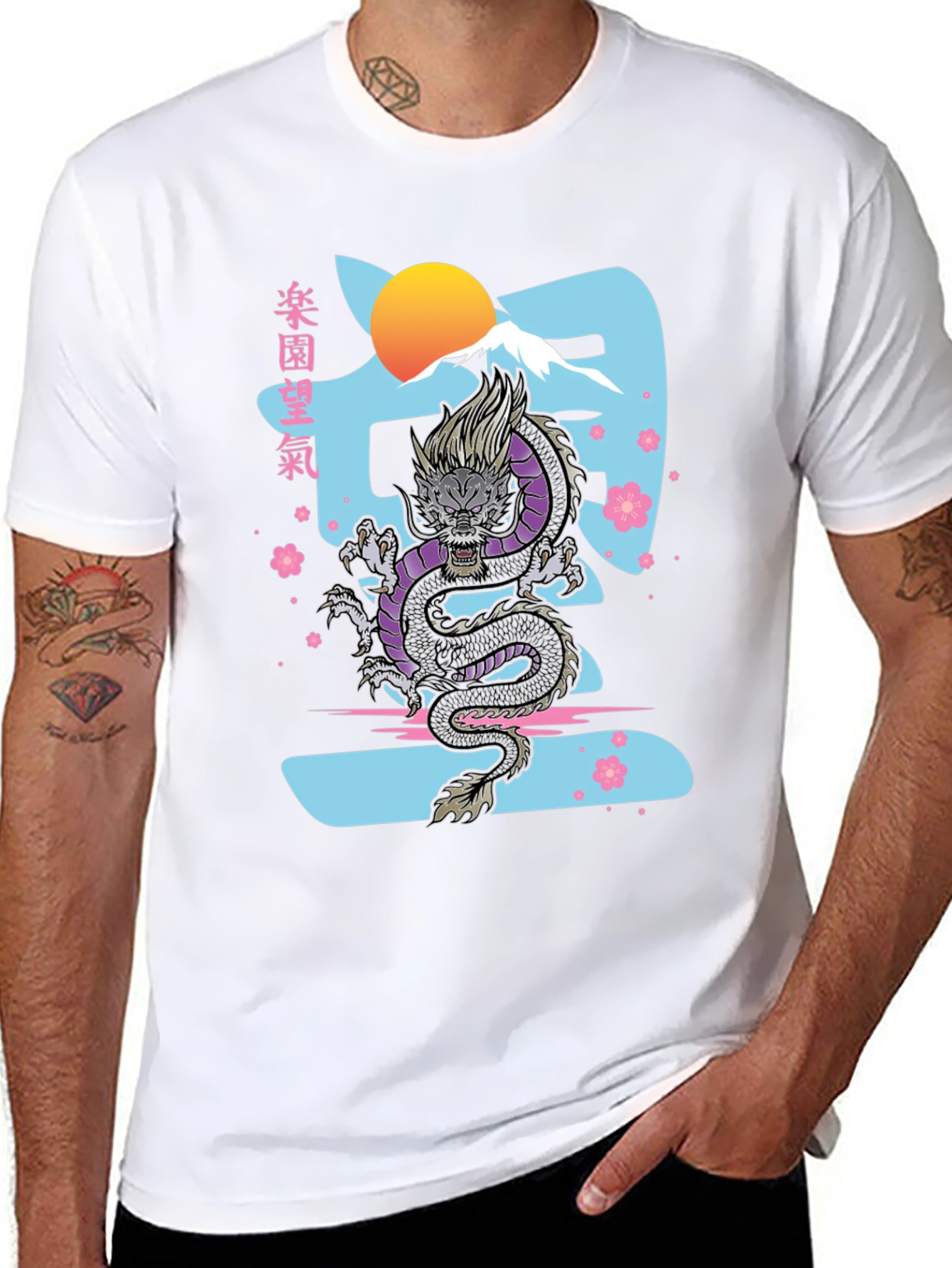 Dragon Graphic Print Tee - Japanese Inspired