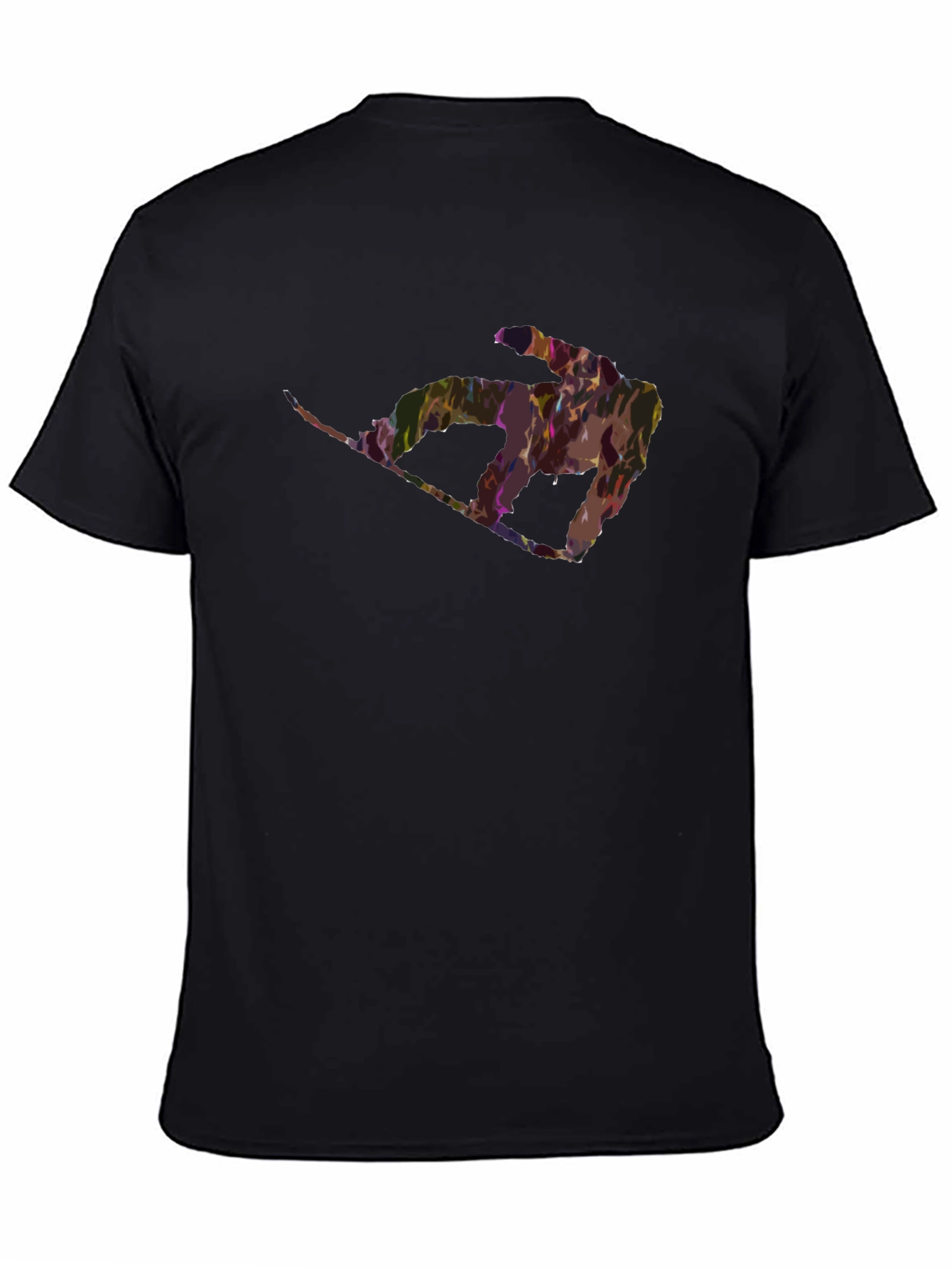 Abstract Snowboarder Black Tee