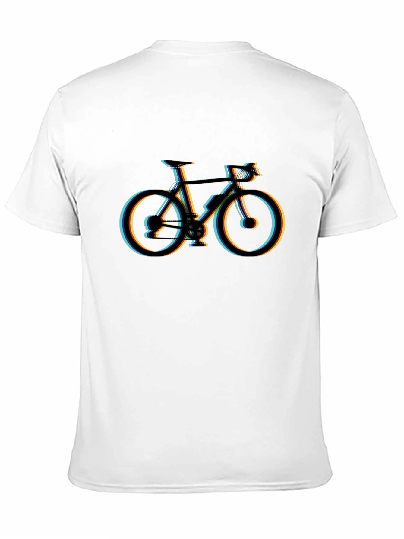 Mens Black T-Shirt with Bicycle Graphic