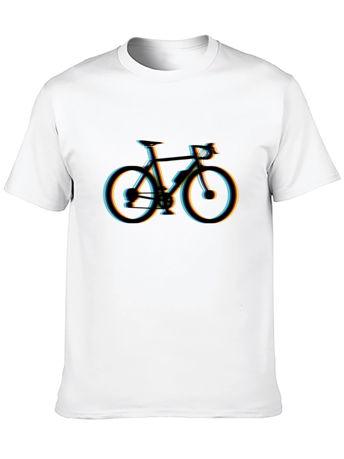 Mens Black T-Shirt with Bicycle Graphic